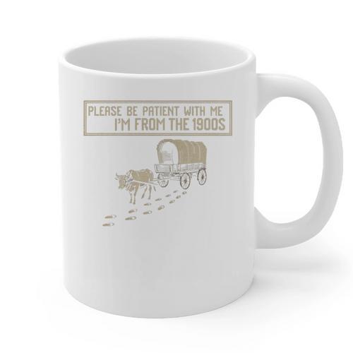 Please Be Patient With Me I'm From The 1900s Retro Tee Graphic Print Coffee Mug - Figerry