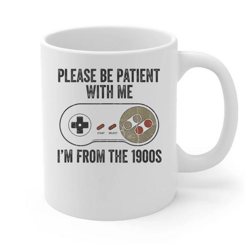 Please Be Patient With Me I'm From The 1900s Vintage Gamer Graphic Print Coffee Mug - Figerry