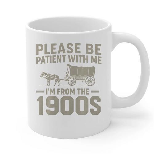 Please Be Patient I'm From The 1900s Vintage Over The Hill Premium Tri-Blend Graphic Print Coffee Mug - Figerry