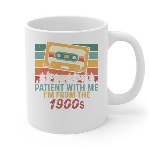 Please Be Patient-With Me I'm From The 1900s Retro Music Premium Graphic Print Coffee Mug - Figerry