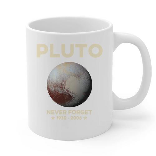 Pluto Never Forget 1930-2006 Planet Space Science Nostalgia Premium Tri-Blend Graphic Print Coffee Mug - Figerry