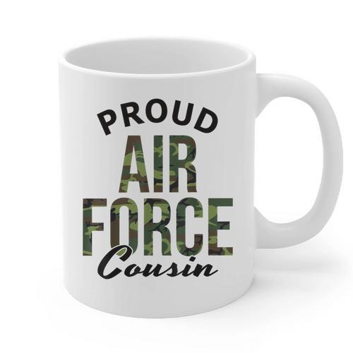 Proud Air Force Cousin Deployment Homecoming Graduation USAF Graphic Print Coffee Mug - Best Gift Smart