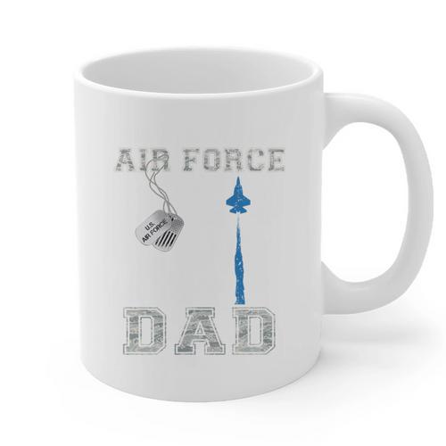 Proud Air Force Dad US Air Force Graduation Dad Graphic Print Coffee Mug - Father's Day Fun