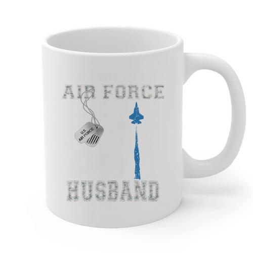 Proud Air Force Husband US Air Force Graduation Husband Graphic Print Coffee Mug - Best Gift Smart