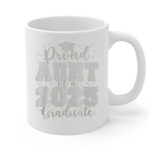 Proud Aunt Of a 2025 Graduate Grad Prom Senior Graduation Premium Tri-Blend Graphic Print Coffee Mug - Best Gift Smart