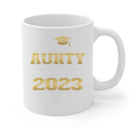Proud Aunty Of 2023 Class MBA Graduate Family Graduation Graphic Print Coffee Mug - Best Gift Smart