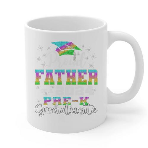 Proud Father Of PreK School Graduate 2024 Graduation Father Premium Graphic Print Coffee Mug - Best Gift Smart
