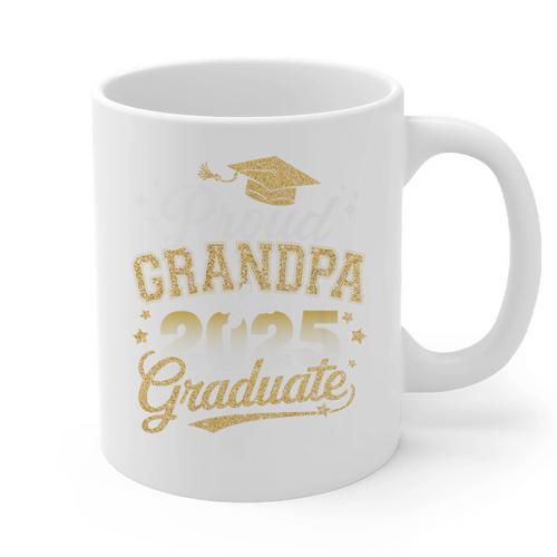 Proud Grandpa Of a Class Of 2025 Graduate Senior Graduation Premium Graphic Print Coffee Mug - Best Gift Smart