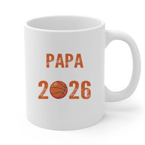 Proud PAPA Of 2026 Senior Basketball Student Graduation Graphic Print Coffee Mug - Best Gift Smart