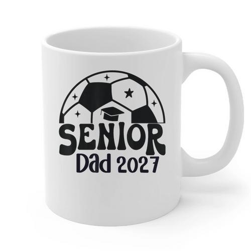 Proud Senior Dad Soccer Class Of 2027 Graduation Graduate Graphic Print Coffee Mug - Best Gift Smart