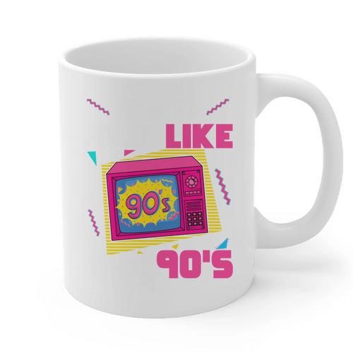 Rad Just Like The 90s 90s Aesthetic Nostalgia 1990s Retro Graphic Print Coffee Mug - Figerry