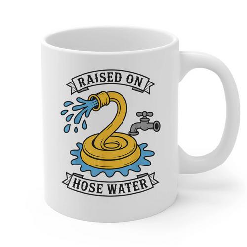Raised On Hose Water Nostalgia Lovers Summer Vibes Graphic Print Coffee Mug - Figerry