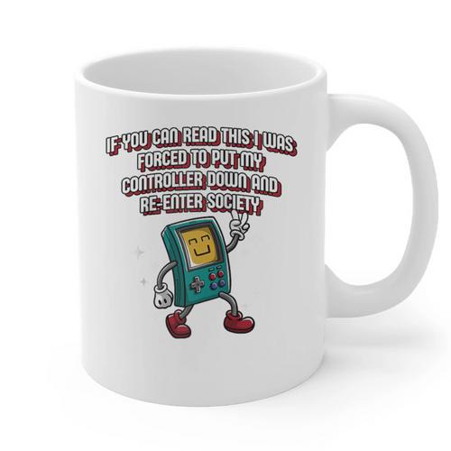 If You Can Read This Gamer Humor Gaming Introvert Raglan Baseball Tee Graphic Print Coffee Mug - Raresse