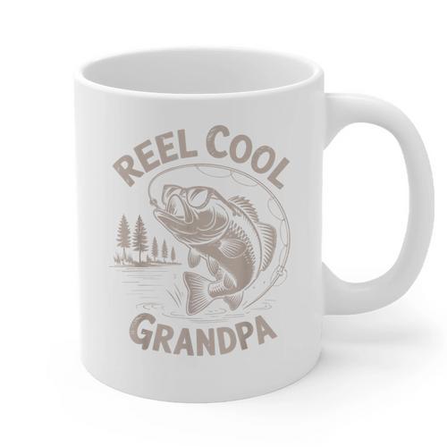 Reel Cool Great Grandpa Step Dad Fishing Father Day Graphic Print Coffee Mug - Father's Day Fun