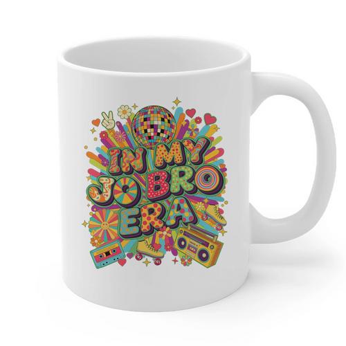 Retro Nostalgia Era Disco Groovy 80s 90s Vintage Aesthetic Premium Tri-Blend Graphic Print Coffee Mug - Figerry
