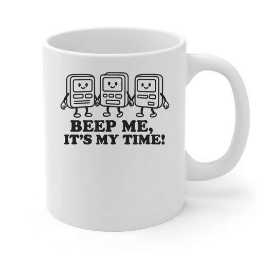 Retro Pager Squad Minimalist Monochrome Cartoon Nostalgia Graphic Print Coffee Mug - Figerry