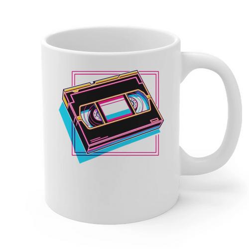 Retro VHS Vaporwave Video Cassette Nostalgia Geek Chic Graphic Print Coffee Mug - Figerry