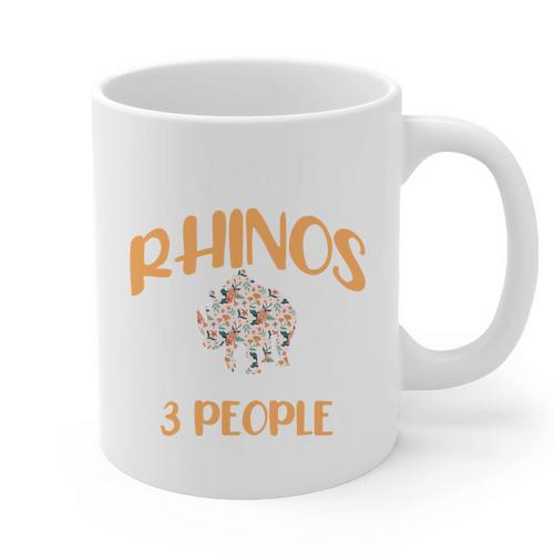 I Like Rhinos And Maybe 3 People Introvert Animal Graphic Print Coffee Mug - Raresse