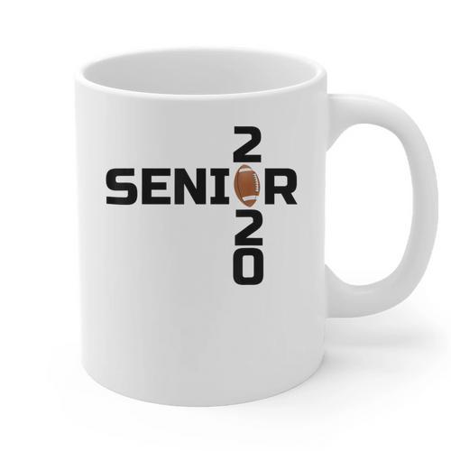 Senior 2020 Football Graduation Shirt Graphic Print Coffee Mug - Best Gift Smart