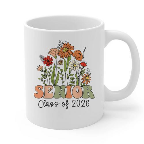 Senior 2026 Graduate Class Of 2026 Wildflowers Graduation Graphic Print Coffee Mug - Best Gift Smart