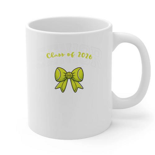 Senior Class Of 2026 Tennis Coquette Bow Graduation Premium Graphic Print Coffee Mug - Best Gift Smart