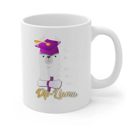 Senior Graduation 2020 Got My Dip-Llama Diploma Llama Pun Graphic Print Coffee Mug - Best Gift Smart