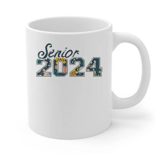 Senior Graduation Class Of 2024 Cute Senior 2024 Flowers Graphic Print Coffee Mug - Best Gift Smart
