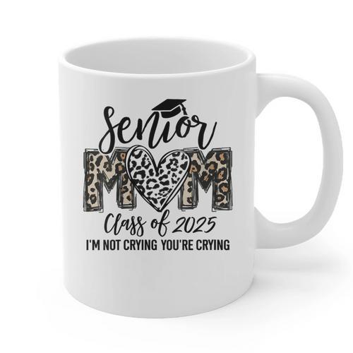 Senior Mom Class Of 2025 Senior Mama 2025 Leopard Graduation Graphic Print Coffee Mug - Best Gift Smart