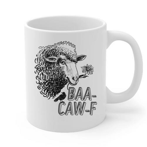 Sheep Baa Crow Caw Back Off Pun Tee For Introverts & Teens Graphic Print Coffee Mug - Raresse