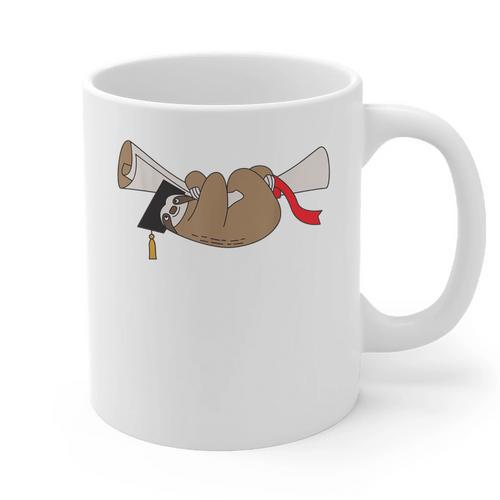 Sloth Graduation Shirt Cute Animal Diploma Grad Graphic Print Coffee Mug - Best Gift Smart