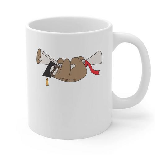Sloth Graduation Shirt I Did It Diploma Grad Graphic Print Coffee Mug - Best Gift Smart