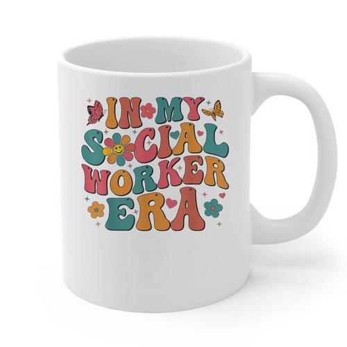 In My Social Worker Era Cute Social Worker Graduation MSW Graphic Print Coffee Mug - Best Gift Smart