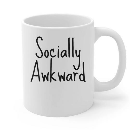 Socially Awkward Introvert Anxious Social Awkwardness Graphic Print Coffee Mug - Raresse