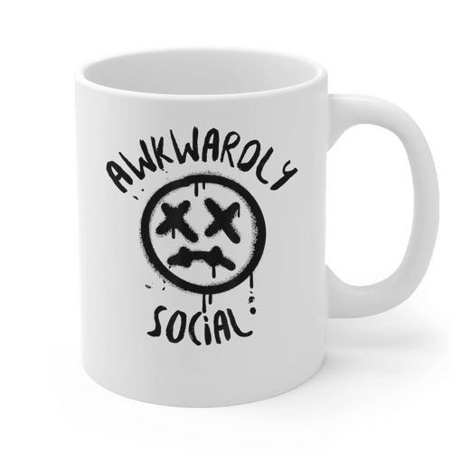 Socially Awkward Introvert Social Anxious Awkwardly Social Graphic Print Coffee Mug - Raresse