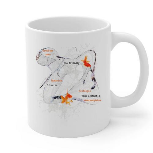Splash Water Frutiger Aero Y2K Style Clownfish Premium Graphic Print Coffee Mug - Figerry