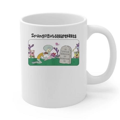 SpongeBob SquarePants In Loving Memory Of Sleeping In Graphic Print Coffee Mug - Easessy