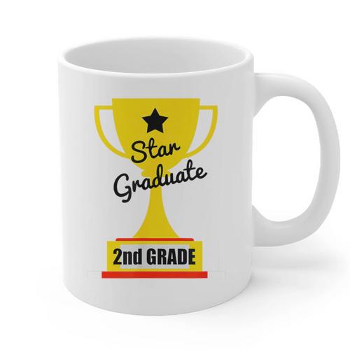 Star Graduate Second Grade Graduation Trophy Cup Graphic Print Coffee Mug - Best Gift Smart
