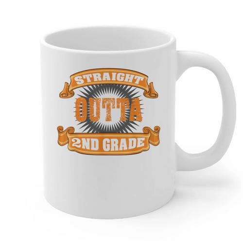 Straight Outta 2nd Grade Shirt Second Graduation Boys Girls Graphic Print Coffee Mug - Best Gift Smart