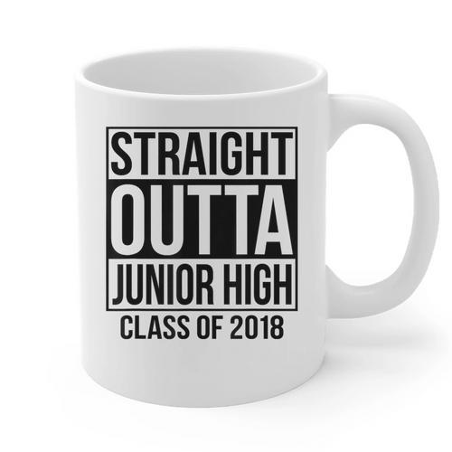 Straight Outta Junior High Graduation Class Of 2018 Graphic Print Coffee Mug - Best Gift Smart