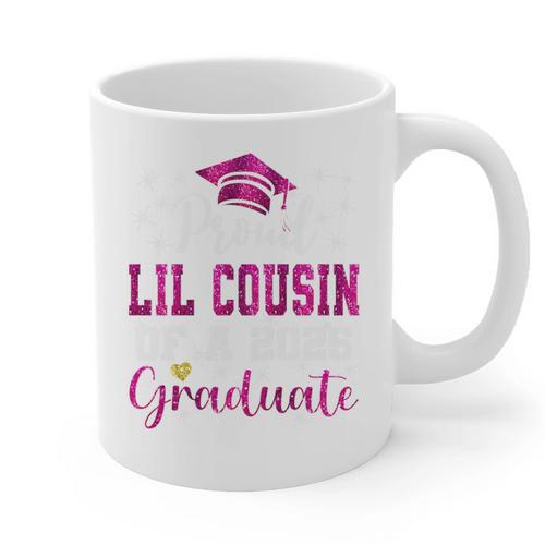 Super Proud Little Cousin Of 2025 Graduate Graduation Family Premium Tri-Blend Graphic Print Coffee Mug - Best Gift Smart