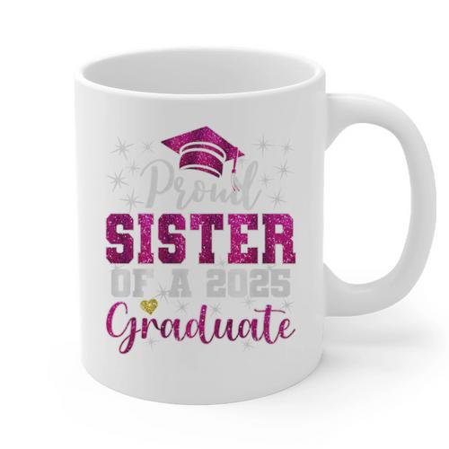 Super Proud Sister Of 2025 Graduate Senior Graduation Family Premium Tri-Blend Graphic Print Coffee Mug - Best Gift Smart