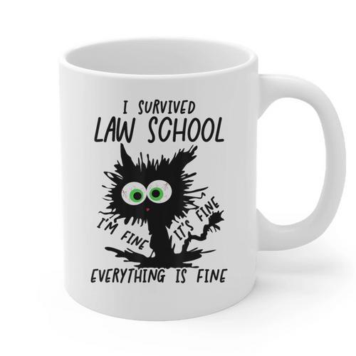 I Survived Law School Graduation 2025 2026 Graphic Print Coffee Mug - Best Gift Smart