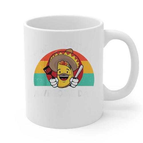 Taco Bout Awesome Dad Cinco De Mayo Mexican Men Graphic Print Coffee Mug - Father's Day Fun