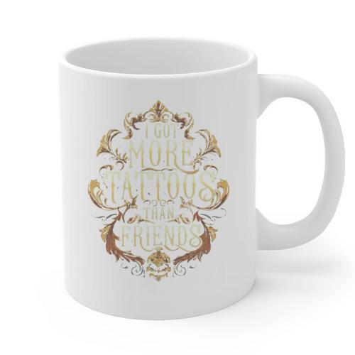 I Have More Tattoos Than Friends Introvert Graphic Print Coffee Mug - Raresse