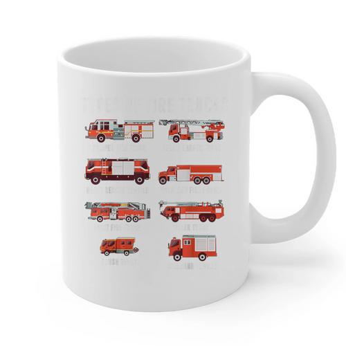 Toddler Boy Types Of FireTruck Firefighter Baby Dad Fireman Graphic Print Coffee Mug - Father's Day Fun