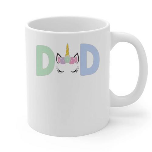 Unicorn Dad First Birthday Girl Family Matching Mama Party Graphic Print Coffee Mug - Father's Day Fun