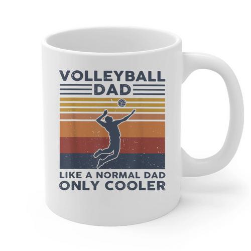 Volleyball Dad Like A Normal Dad Only Cooler Vintage Graphic Print Coffee Mug - Father's Day Fun