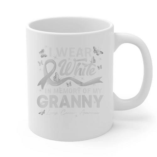 I Wear In Memory Of My Granny Lung Cancer Graphic Print Coffee Mug - Easessy