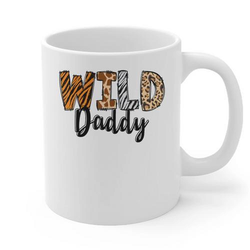 Wild Daddy Zoo Born Two Be Wild B-Day Safari Jungle Animal Graphic Print Coffee Mug - Father's Day Fun