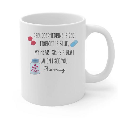 Women Pharmacist Valentines Pharmacy Technician Graduation Graphic Print Coffee Mug - Best Gift Smart